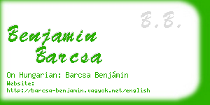 benjamin barcsa business card
